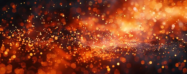 Fototapete - Glowing particles on abstract background
