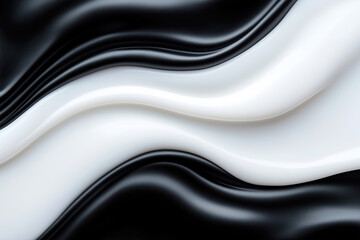 Poster - Fluid patterns of black and white create dynamic visual texture in abstract design