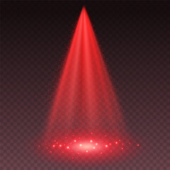 Wall Mural - light or laser effect. glow stage rays isolated on transparent background. vector red scene spotligh