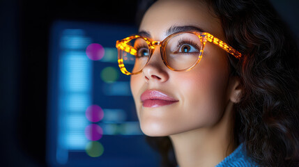 Poster - Bright glasses enhance focus and creativity in tech environment
