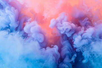 Poster - Abstract background with blue and pink ink dissolving in water