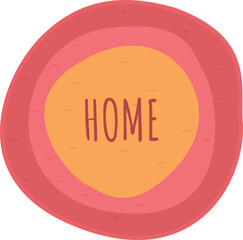 Poster - pink and orange concentric circles create a welcoming home sign, radiating warmth and belonging