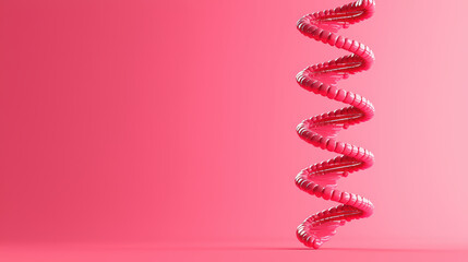 Poster - vibrant pink dna helix model representing personalized medicine