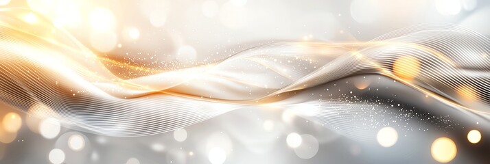 Poster - A captivating abstract background featuring soft flowing lines and sparkling bokeh lights