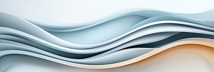 Poster - Abstract waves in soft tones create a dynamic and fluid composition. Ideal for backgrounds or design projects requiring a soothing flow of color and form.