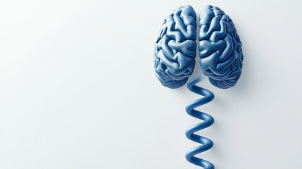 Poster - Blue brain model with spiral design, representing neuroscience concepts