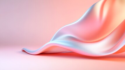 Poster - Pink background with a long, flowing piece of fabric