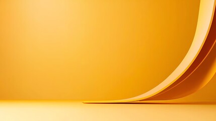 Poster - A vibrant, abstract design featuring smooth curves and gradients in a yellow color palette, creating a sense of motion and depth on a clean backdrop.
