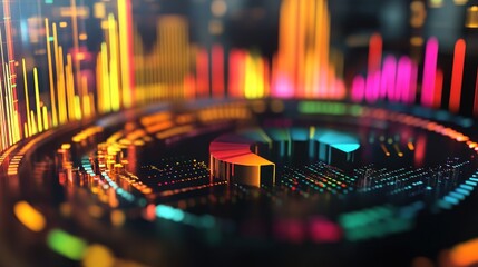 Poster - Vibrant Data Visualization: A Colorful 3D Representation of Information and Statistics