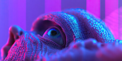 Poster - Digital Rendering of a Textured Face with Eye Detail