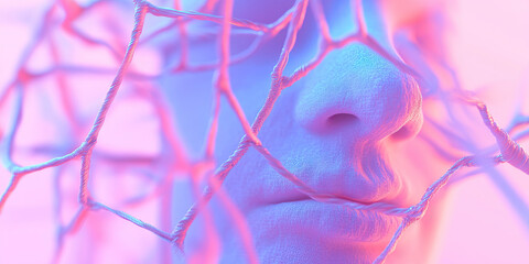 Poster - Human Face Partially Obscured by Intertwined Strands