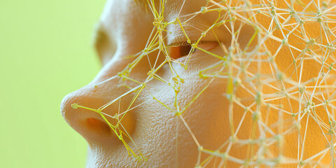 Poster - Human Face Partially Covered by Interconnected Network