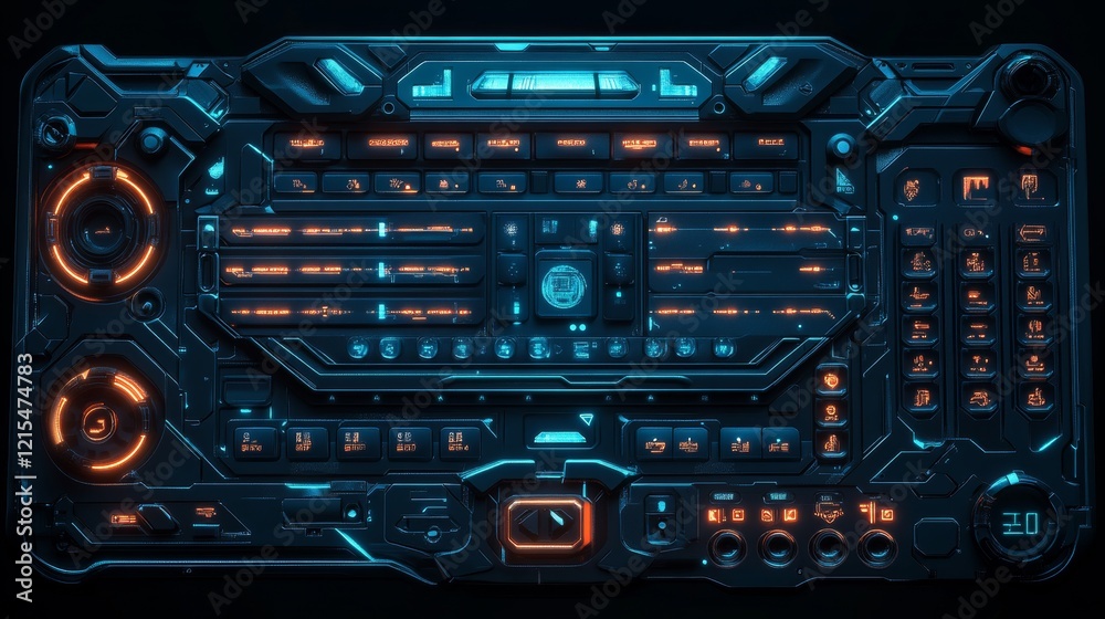 Game Streaming Panels And Buttons In Sci Fi Style Vector Cartoon Set Game Streaming Panels And Buttons In Sci Fi Style Vector Cartoon Set