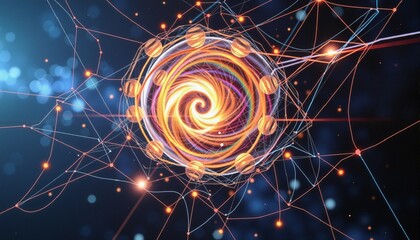 Wall Mural - Quantum Energy Network Spiral