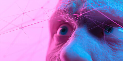 Poster - Stylized Face with Overlayed Network