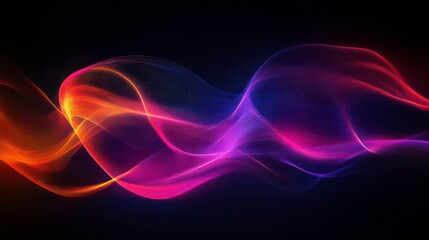 Poster - abstract glowing lines weaving together in a dark, futuristic space