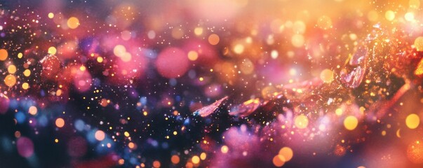 Poster - Vibrant bokeh fantasy: colorful abstract light particles with soft glow