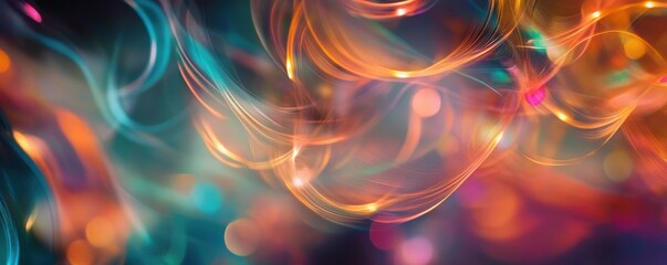 Poster - Vibrant abstract light trails in multicolored motion