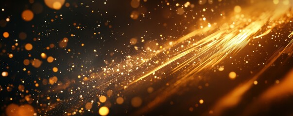 Poster - Glittering abstract light streaks and sparkling bokeh in warm tones