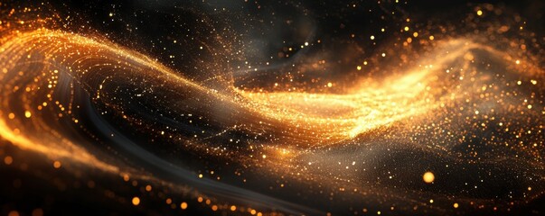 Poster - Golden particle wave simulation with dynamic flow in dark space