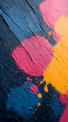 Poster - Colorful paint strokes creating vibrant abstract art on textured canvas