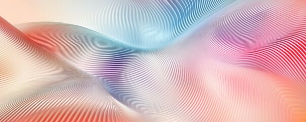 Poster - Colorful abstract wave pattern with soft gradient and textured lines