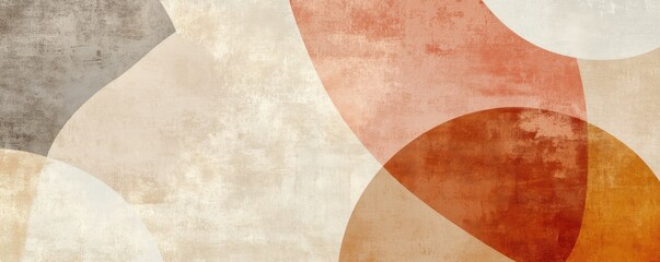 Poster - Abstract earthy tones with textured geometric shapes