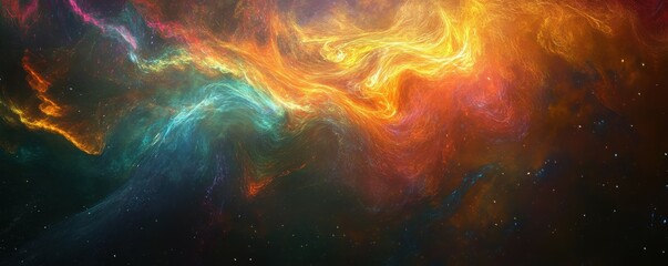 Wall Mural - vibrant cosmic nebula with swirling colors in deep space