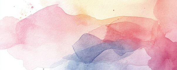 Poster - Abstract watercolor art with pastel pink, purple, and blue shades