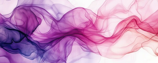 Poster - Abstract colorful flowing purple and pink fabric-like swirls
