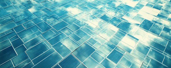 Poster - Reflective glass panels with abstract sky pattern