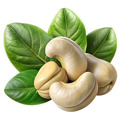 3d render cashew, white background.