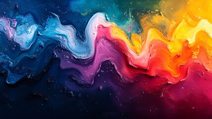 Aufkleber - Colorful abstract painting mixing and creating stunning visuals