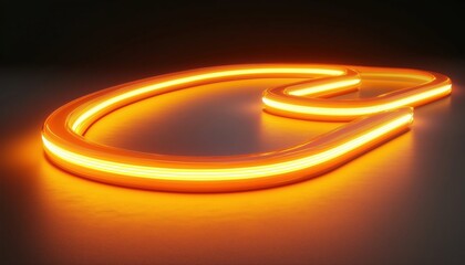 Aufkleber - Twisting Curve With Neon Glow: A Digital Rendering Of Computer Technology.