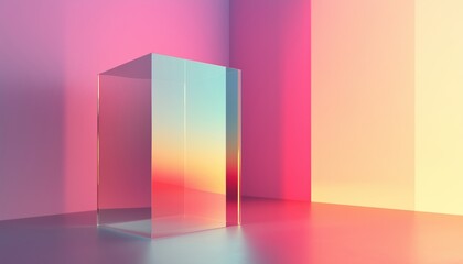 Poster - Computer Digital Rendering Of Transparent Glass With Gradient Effect Showcasing The Art Of Creating Realistic Glass Materials Through Digital Technology.