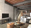 © murattellioglu - loft apartment interior, 3d render