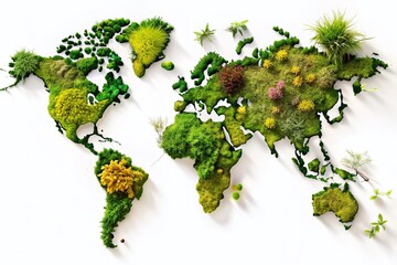 untamed world map: lush grass and plants, high-resolution stock photo