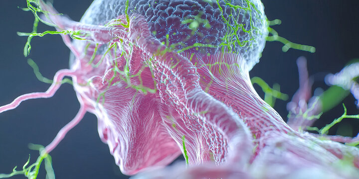 Digital Rendering of Translucent Organic Structure with Filamentous Network