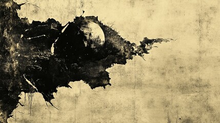 Poster - Abstract black and white expression of shapes and textures on a muted background. Generative AI