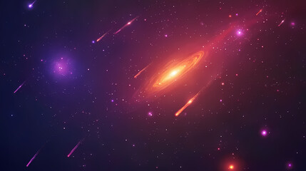 Wall Mural - vibrant dark night sky with stars, nebula and galaxies banner. square view. cosmic universe with stu