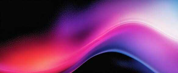 Wall Mural - Black purple pink abstract grainy poster background vibrant color wave dark noise texture cover header design