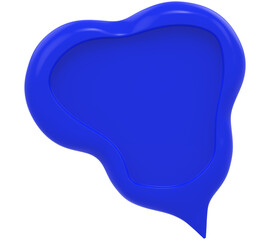 Poster - 3d cloud heart shape chat social media notification blue empty cloud heart shape icon isolated transparent background 3d illustration