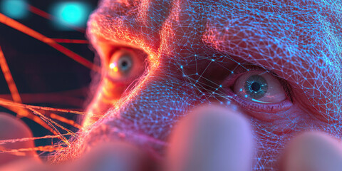 Poster - Human Face with Network Overlay