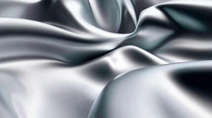 Wall Mural - Silver Fabric Drape with Light Reflections