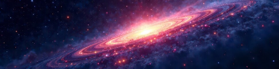 distant galaxy shining bright in the vast dark expanse of space , galaxy, space, universe