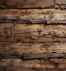 Wall Mural - Distressed wood texture with horizontal cracks overlay on a digital background,  faded,  worn,  overlay