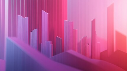 Poster - A detailed D financial bar chart with gradient colors, displaying growth data in a modern, tech-inspired setting, with lines and numbers indicating rising profits.
