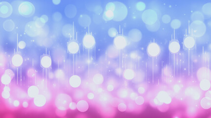 Poster - Celestial Bokeh: Shimmering orbs of light dance across a gradient backdrop of soft pink and blue hues, evoking a dreamy and ethereal atmosphere.