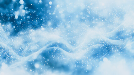 Poster - Winter Wonderland: Abstract Blue Snowscape 