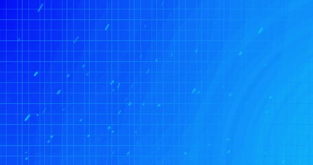 Poster - Grid pattern and blue shapes, image background